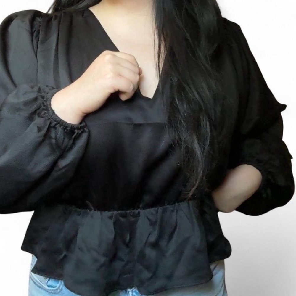 Express Black V-Neck Blouse